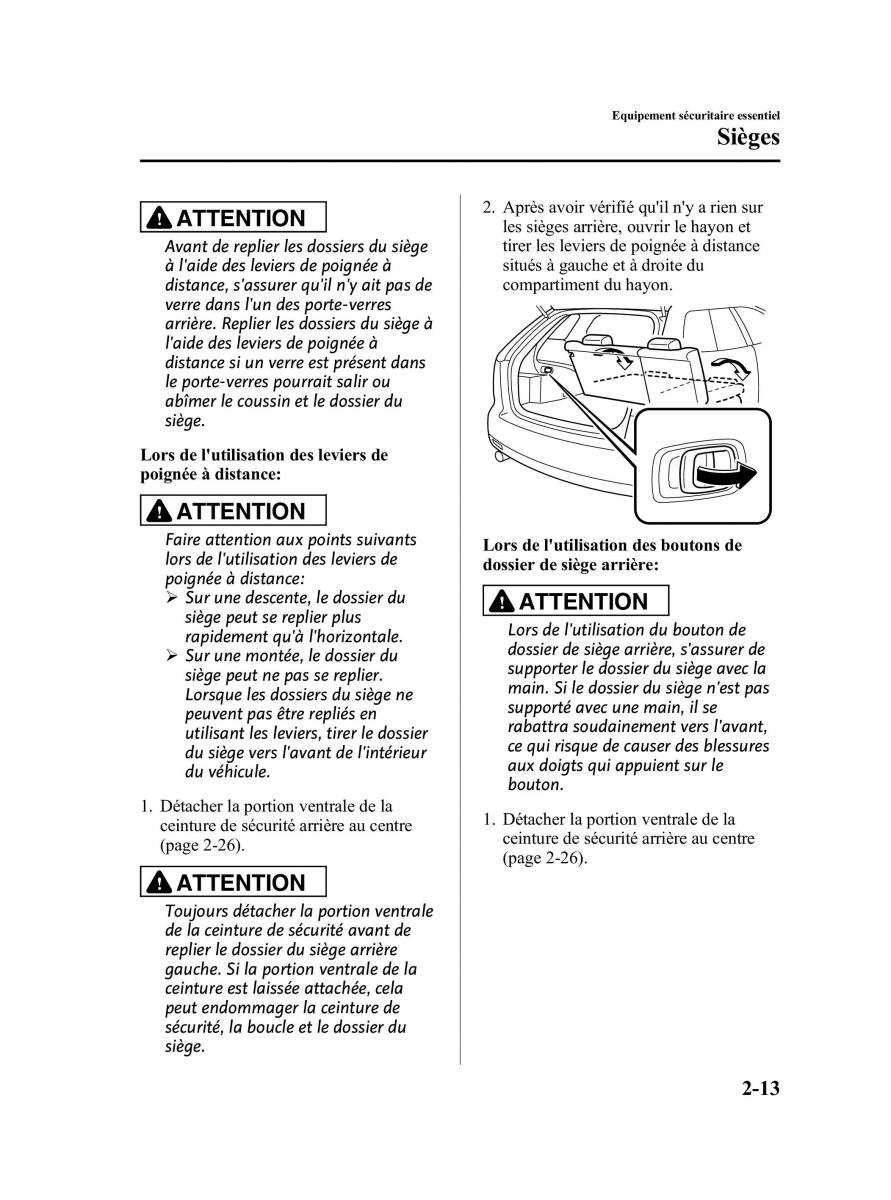 Mazda CX 7 manuel du proprietaire / page 26