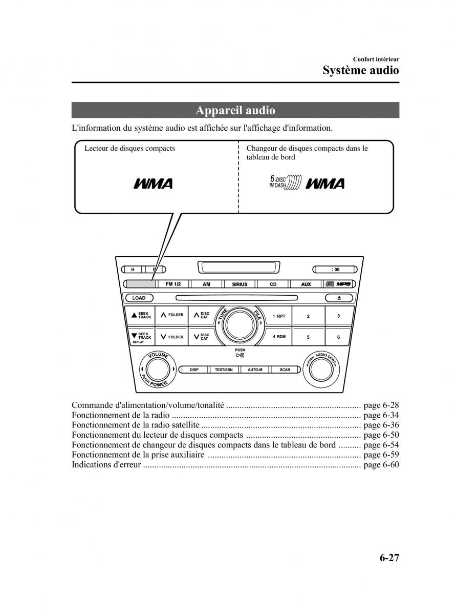 Mazda CX 7 manuel du proprietaire / page 292