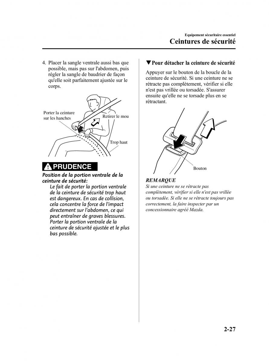 Mazda CX 7 manuel du proprietaire / page 40