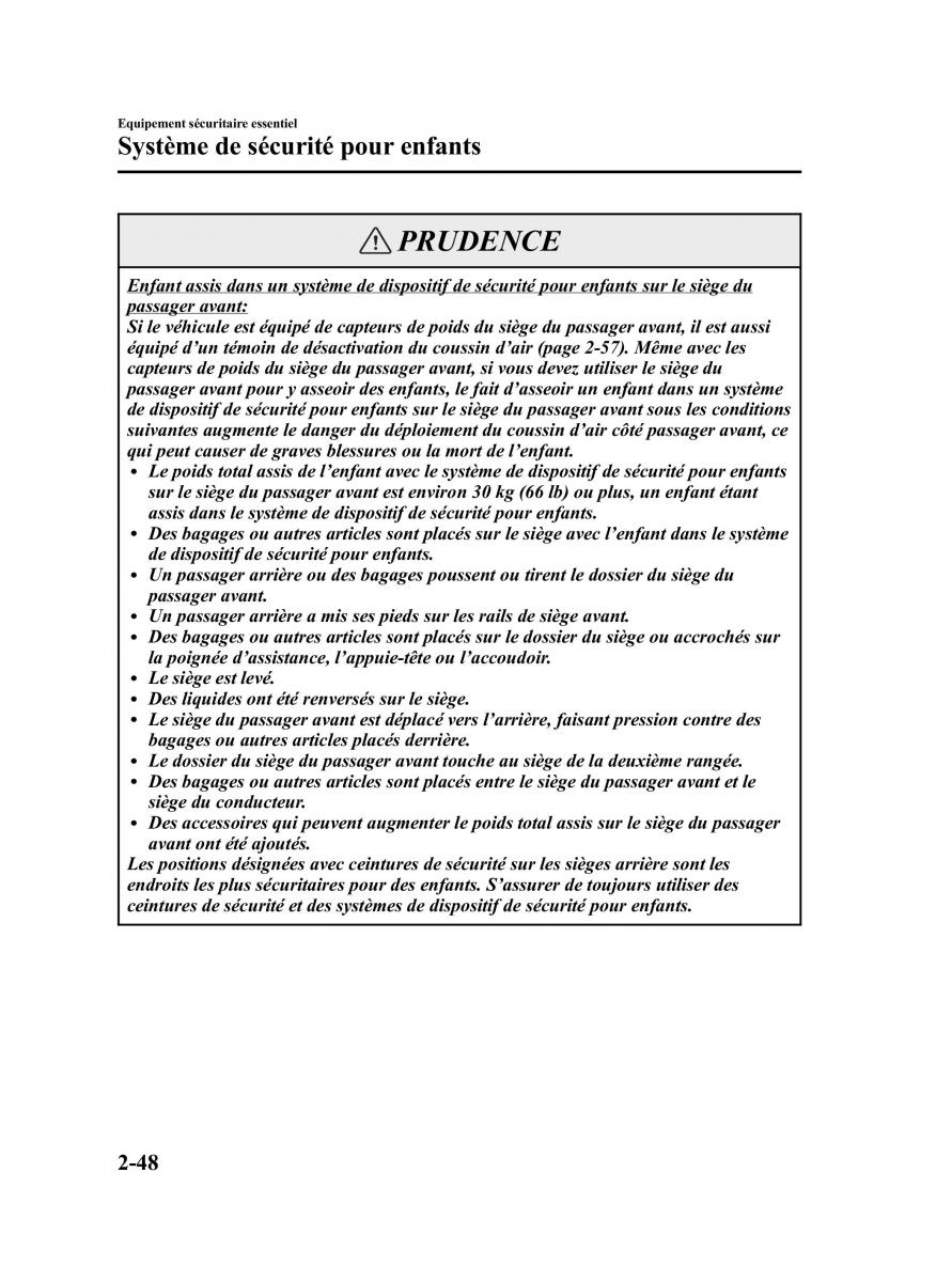 Mazda MPV II 2 LW manuel du proprietaire / page 60