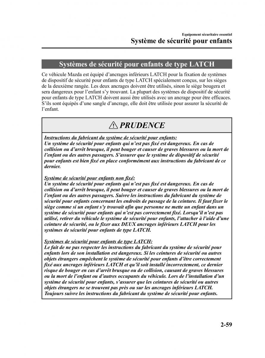 Mazda MPV II 2 LW manuel du proprietaire / page 71