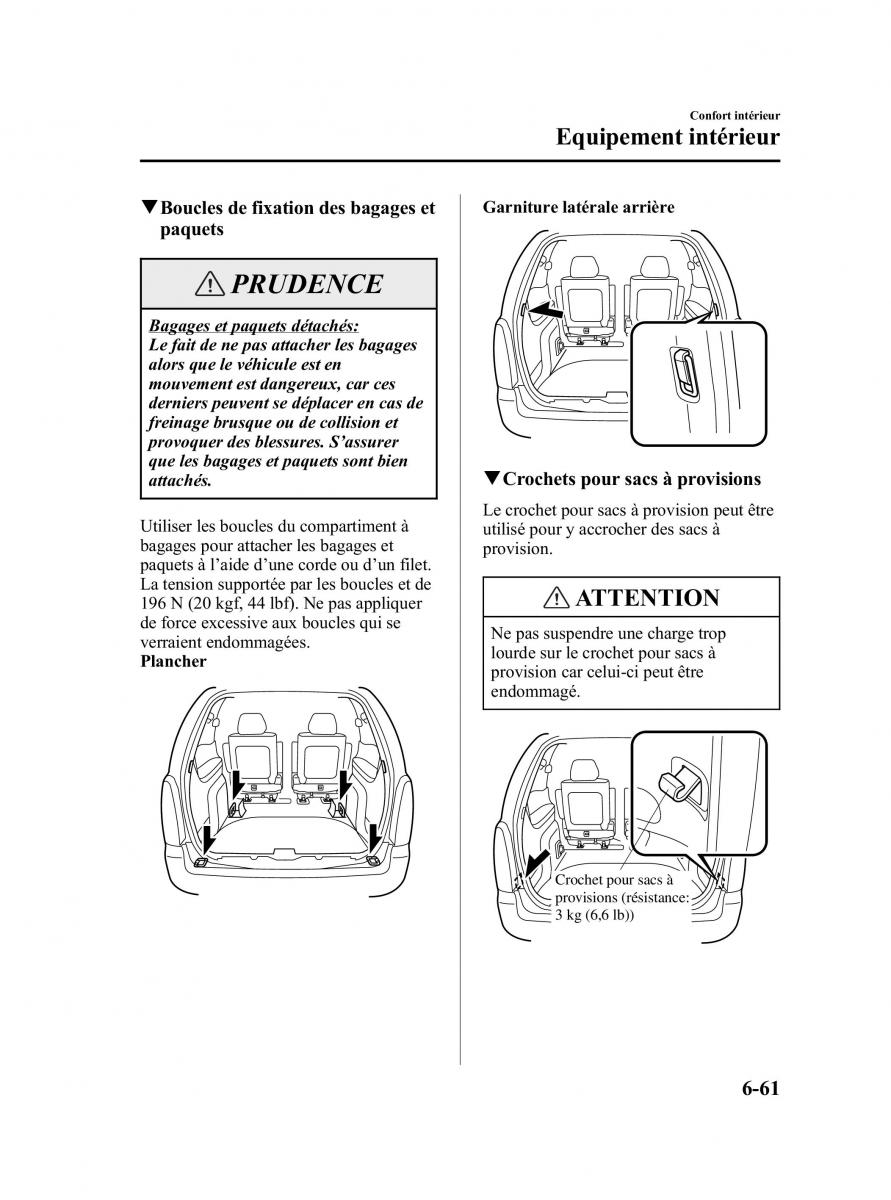 Mazda MPV II 2 LW manuel du proprietaire / page 261