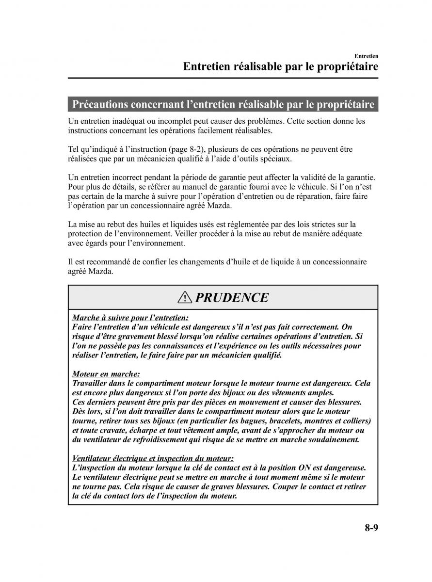 Mazda MPV II 2 LW manuel du proprietaire / page 295