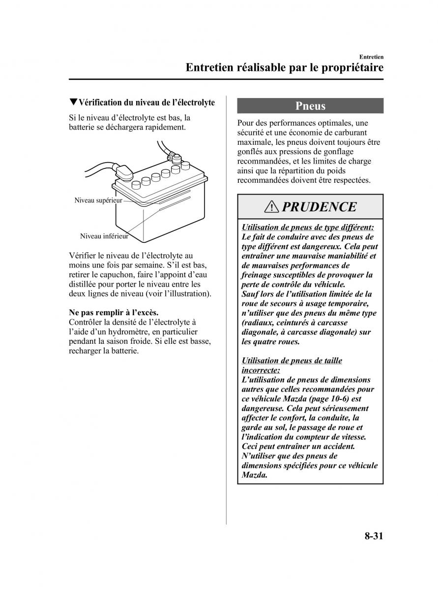 Mazda MPV II 2 LW manuel du proprietaire / page 317