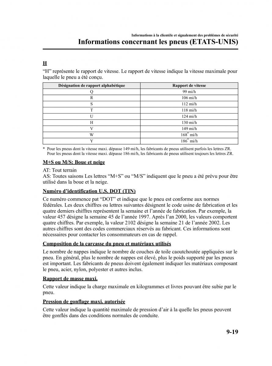 Mazda MPV II 2 LW manuel du proprietaire / page 361