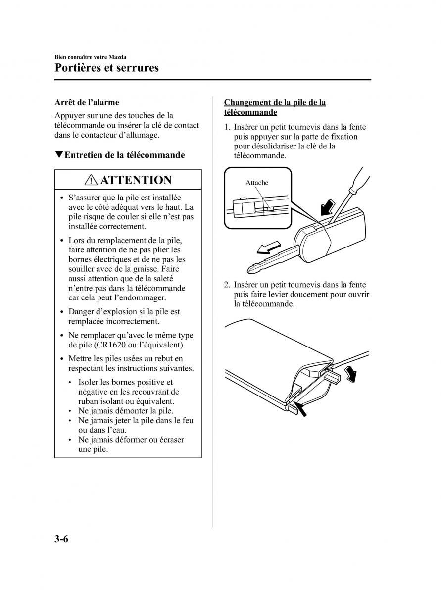 Mazda RX 8 manuel du proprietaire / page 62