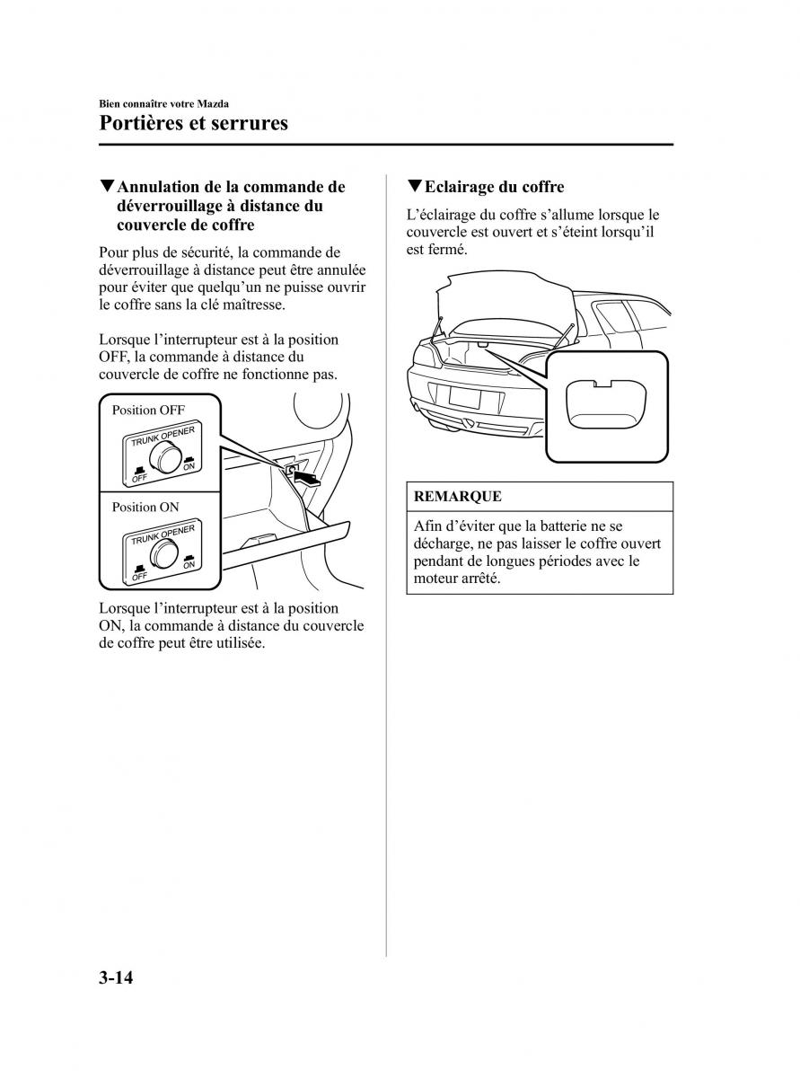 Mazda RX 8 manuel du proprietaire / page 70