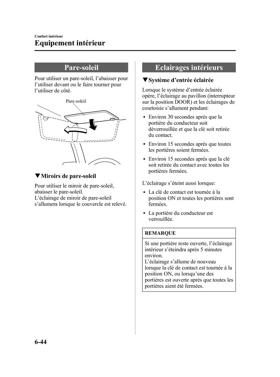 Mazda RX 8 manuel du proprietaire / page 216