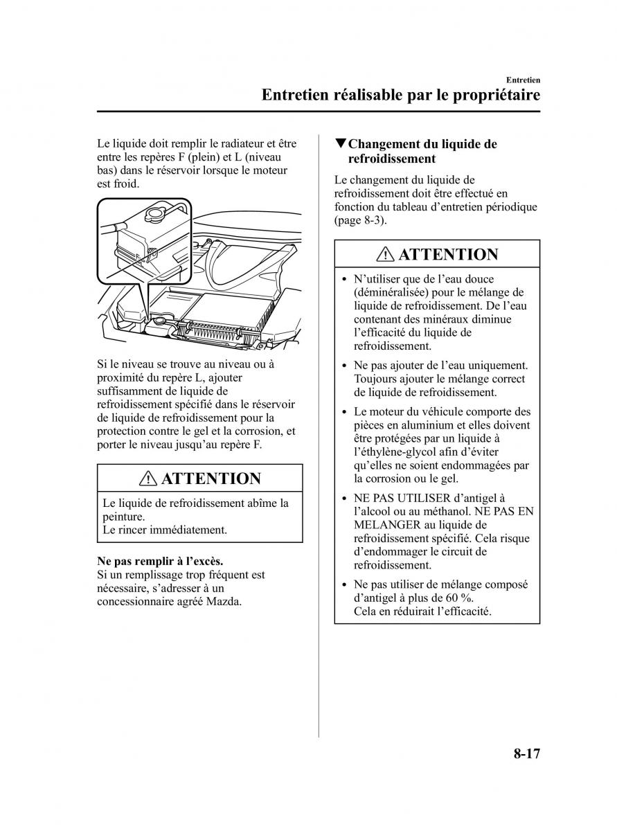 Mazda RX 8 manuel du proprietaire / page 275