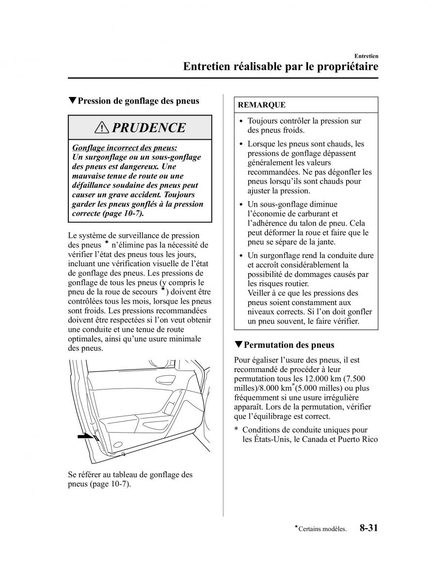 Mazda RX 8 manuel du proprietaire / page 289