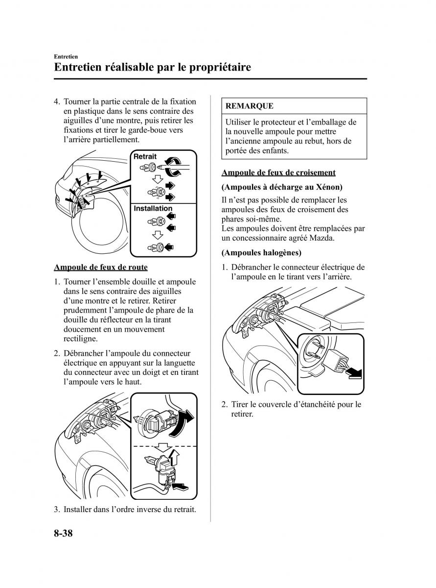 Mazda RX 8 manuel du proprietaire / page 296