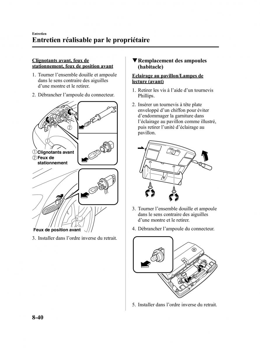 Mazda RX 8 manuel du proprietaire / page 298