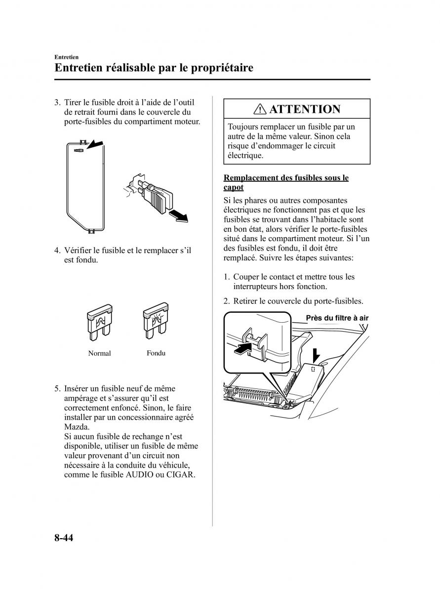 Mazda RX 8 manuel du proprietaire / page 302