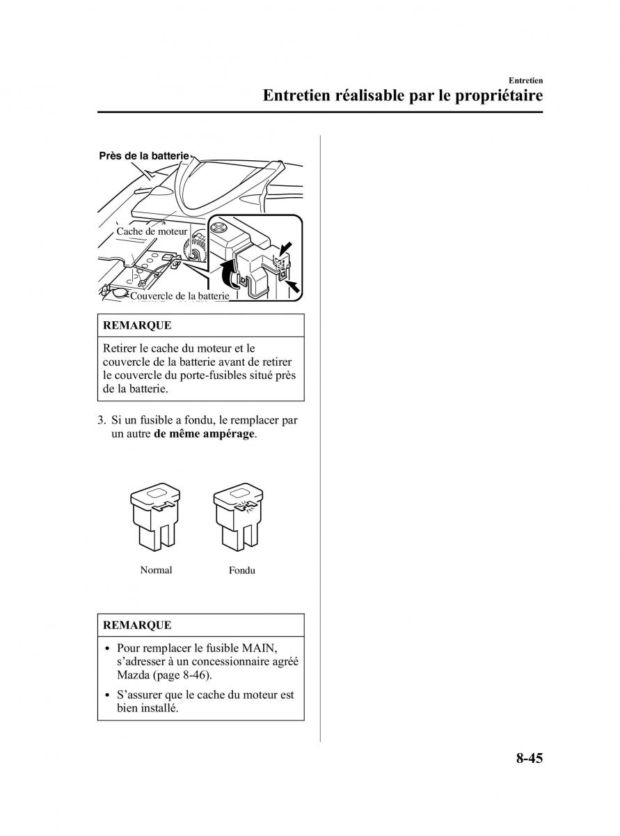 Mazda RX 8 manuel du proprietaire / page 303