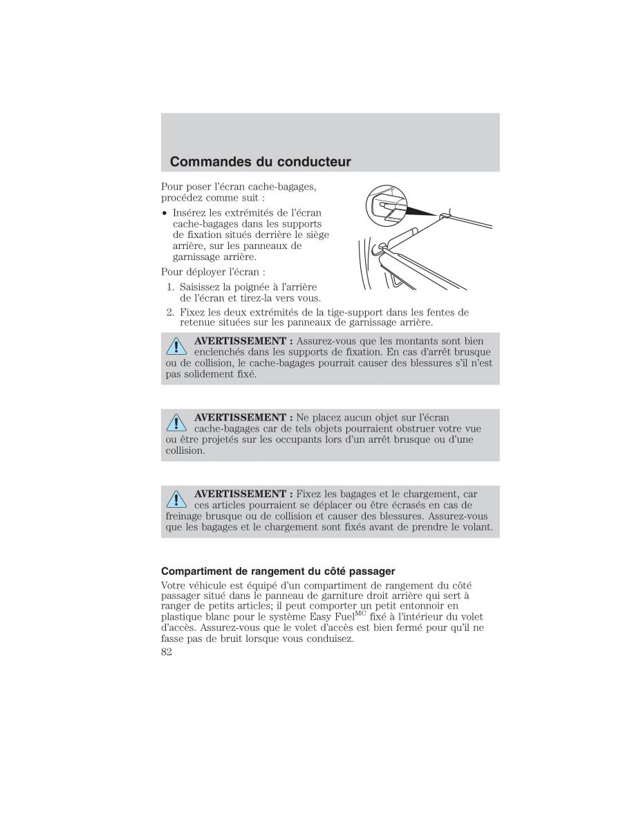 Mazda Tribute manuel du proprietaire / page 82