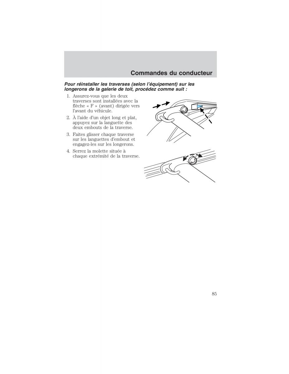 Mazda Tribute manuel du proprietaire / page 85