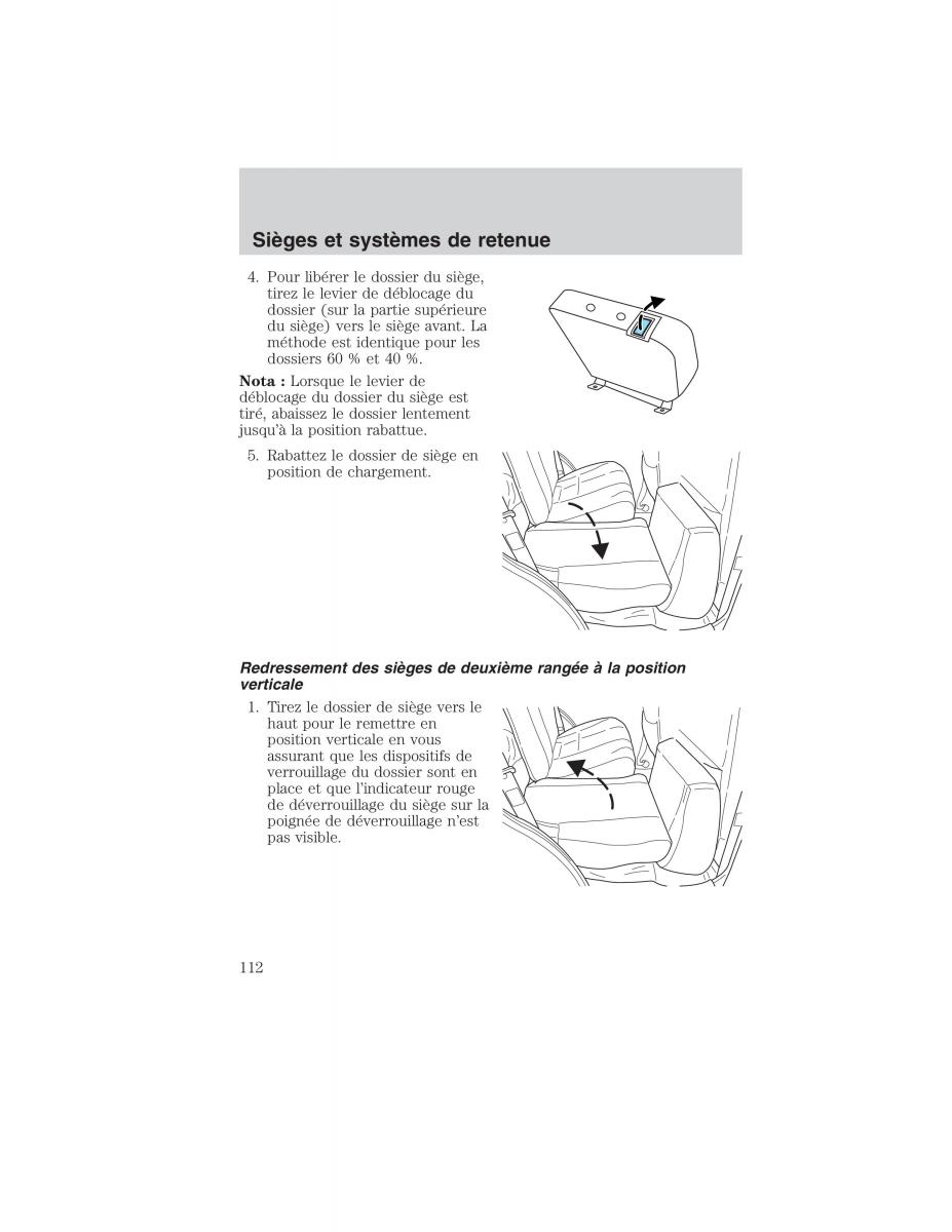 Mazda Tribute manuel du proprietaire / page 112