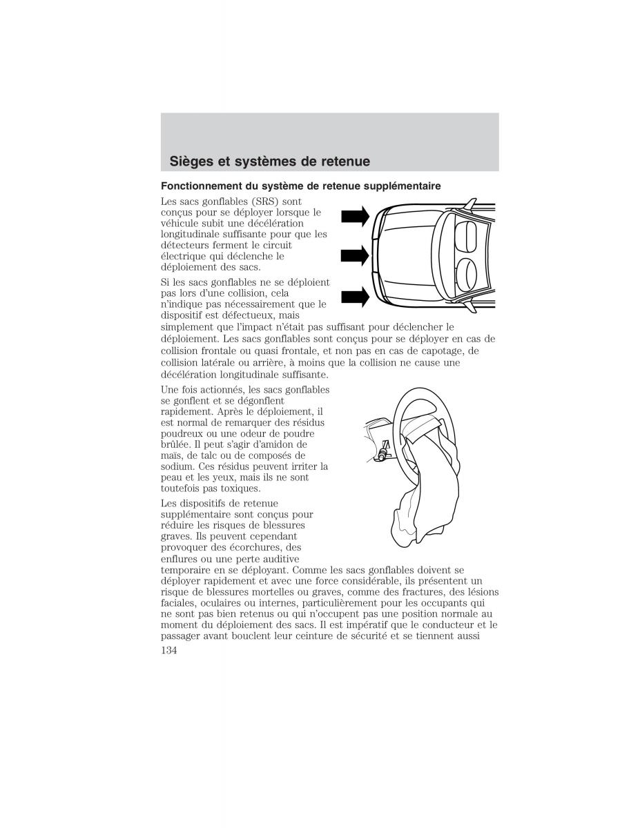 Mazda Tribute manuel du proprietaire / page 134