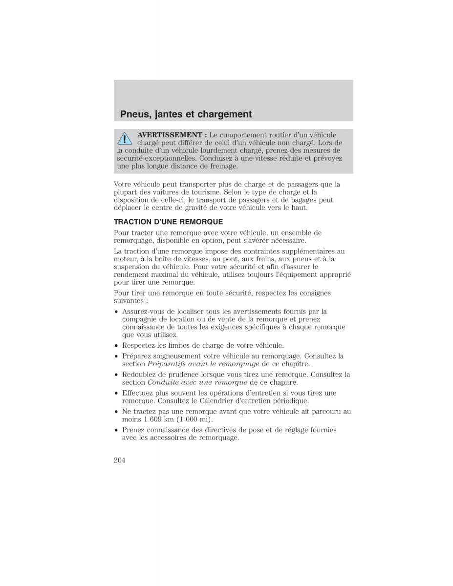 Mazda Tribute manuel du proprietaire / page 204