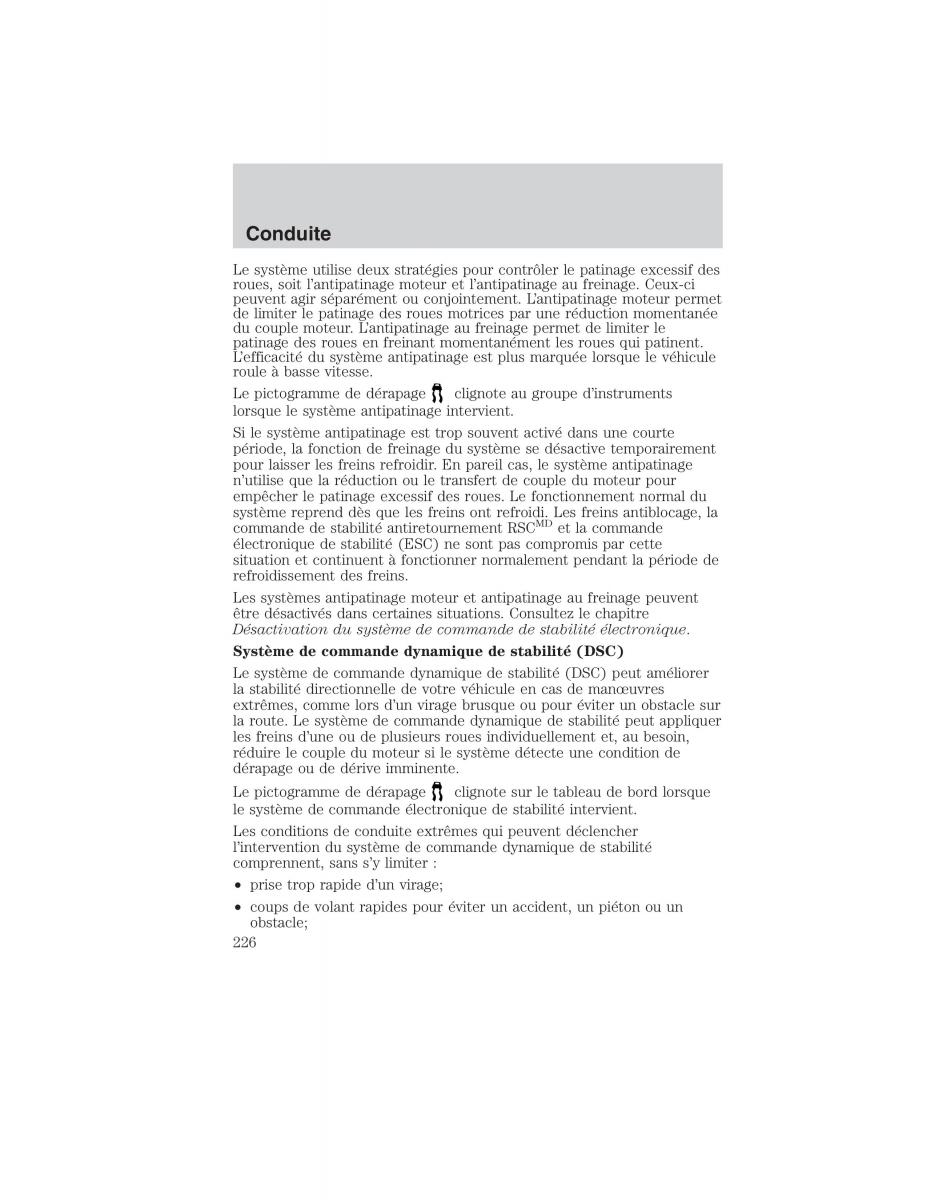 Mazda Tribute manuel du proprietaire / page 226