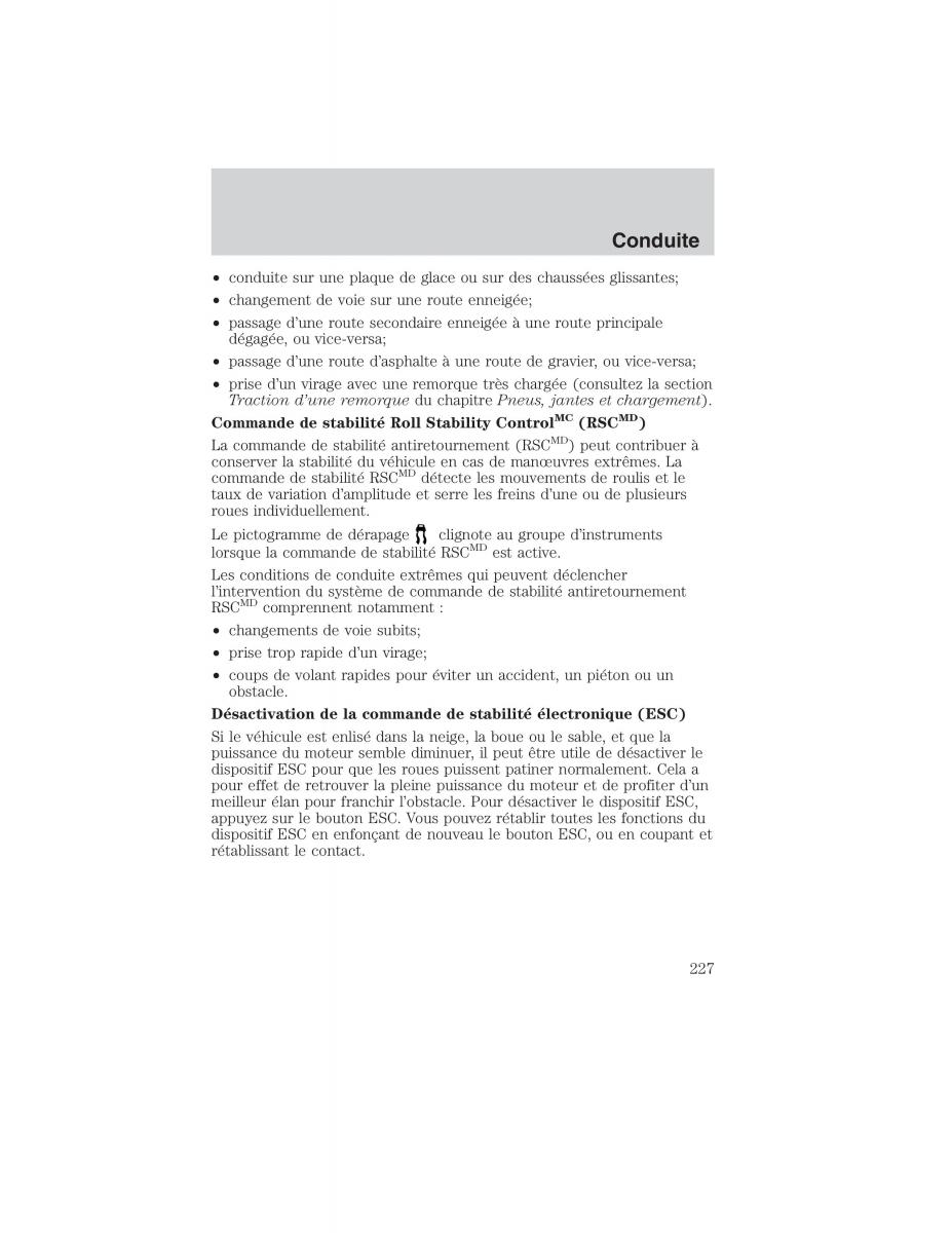 Mazda Tribute manuel du proprietaire / page 227