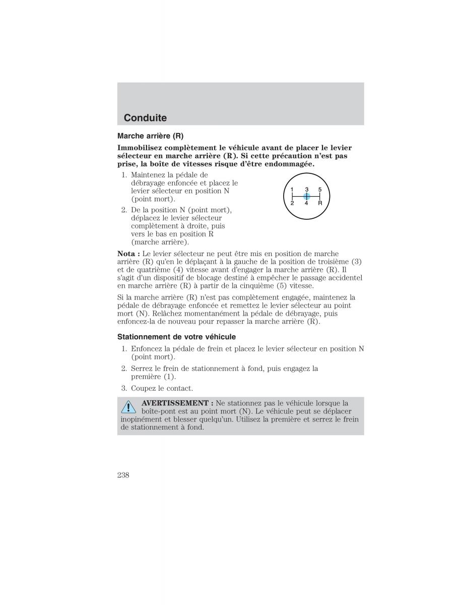 Mazda Tribute manuel du proprietaire / page 238