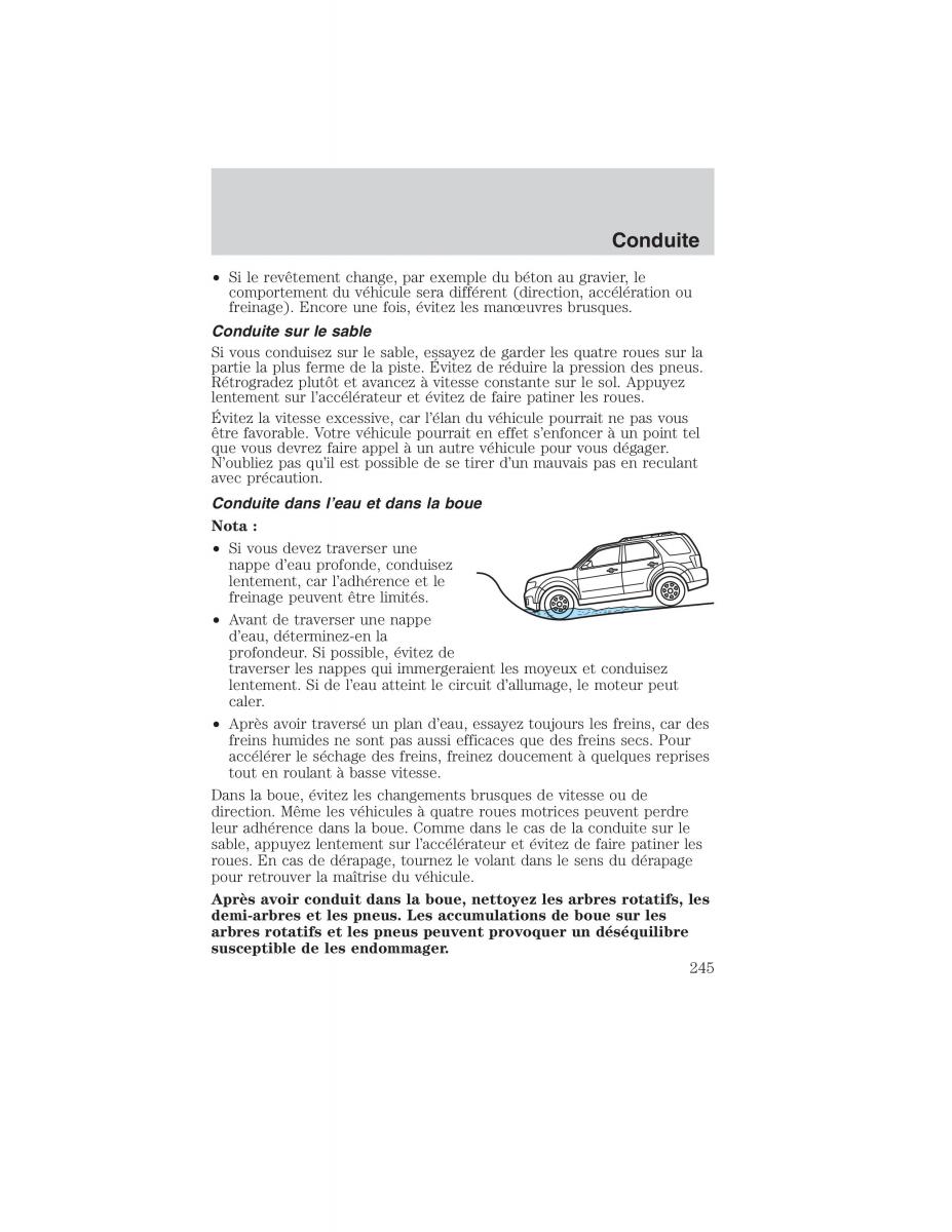 Mazda Tribute manuel du proprietaire / page 245