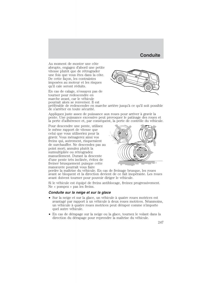 Mazda Tribute manuel du proprietaire / page 247