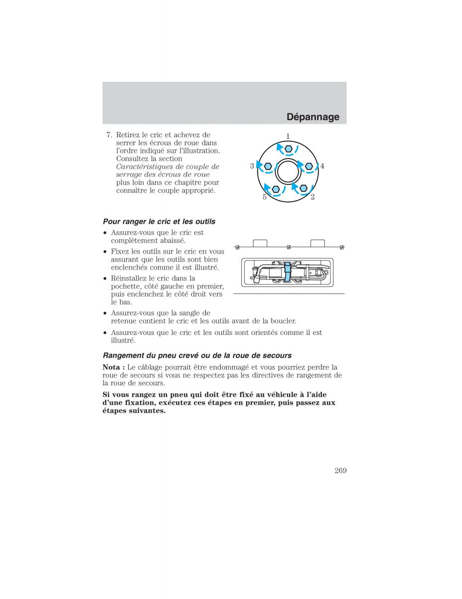 Mazda Tribute manuel du proprietaire / page 269