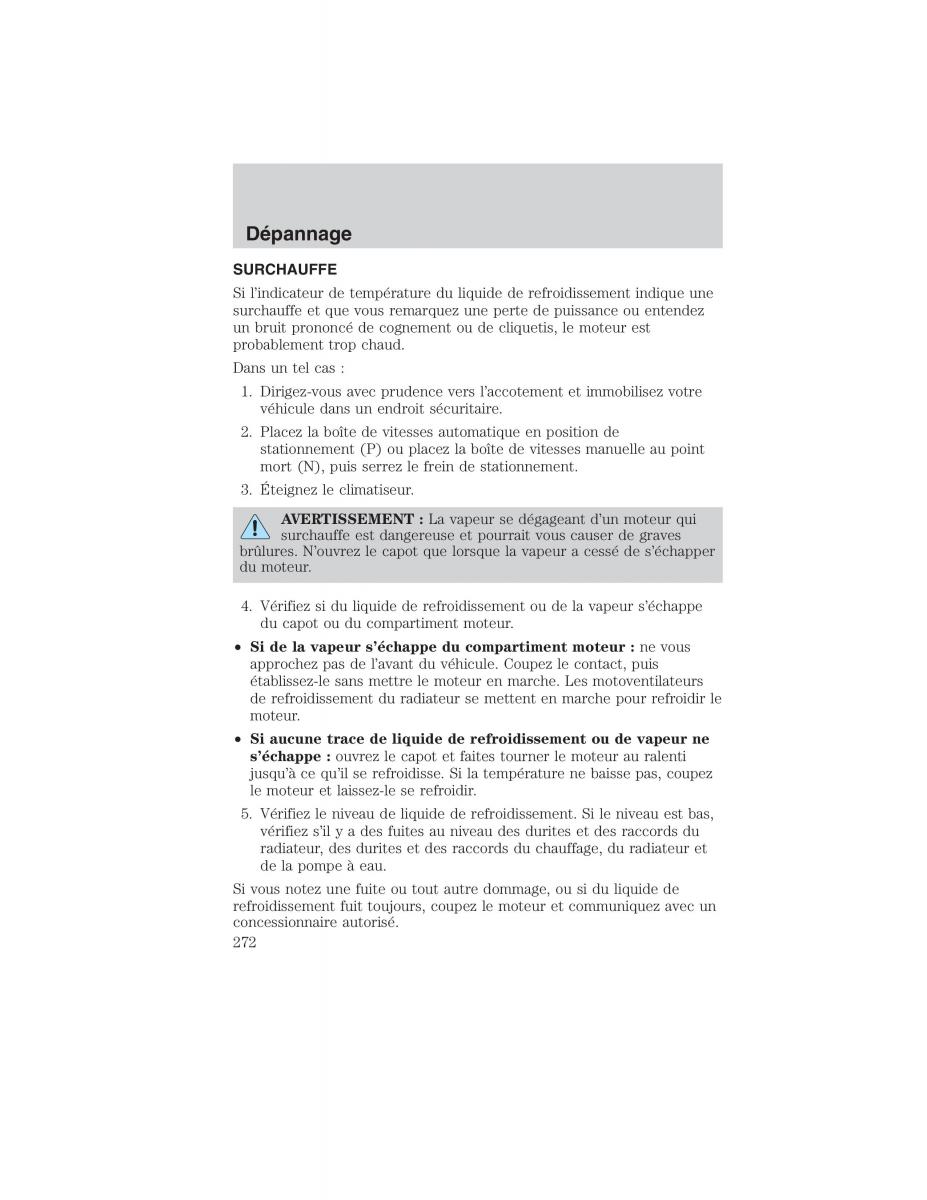 Mazda Tribute manuel du proprietaire / page 272