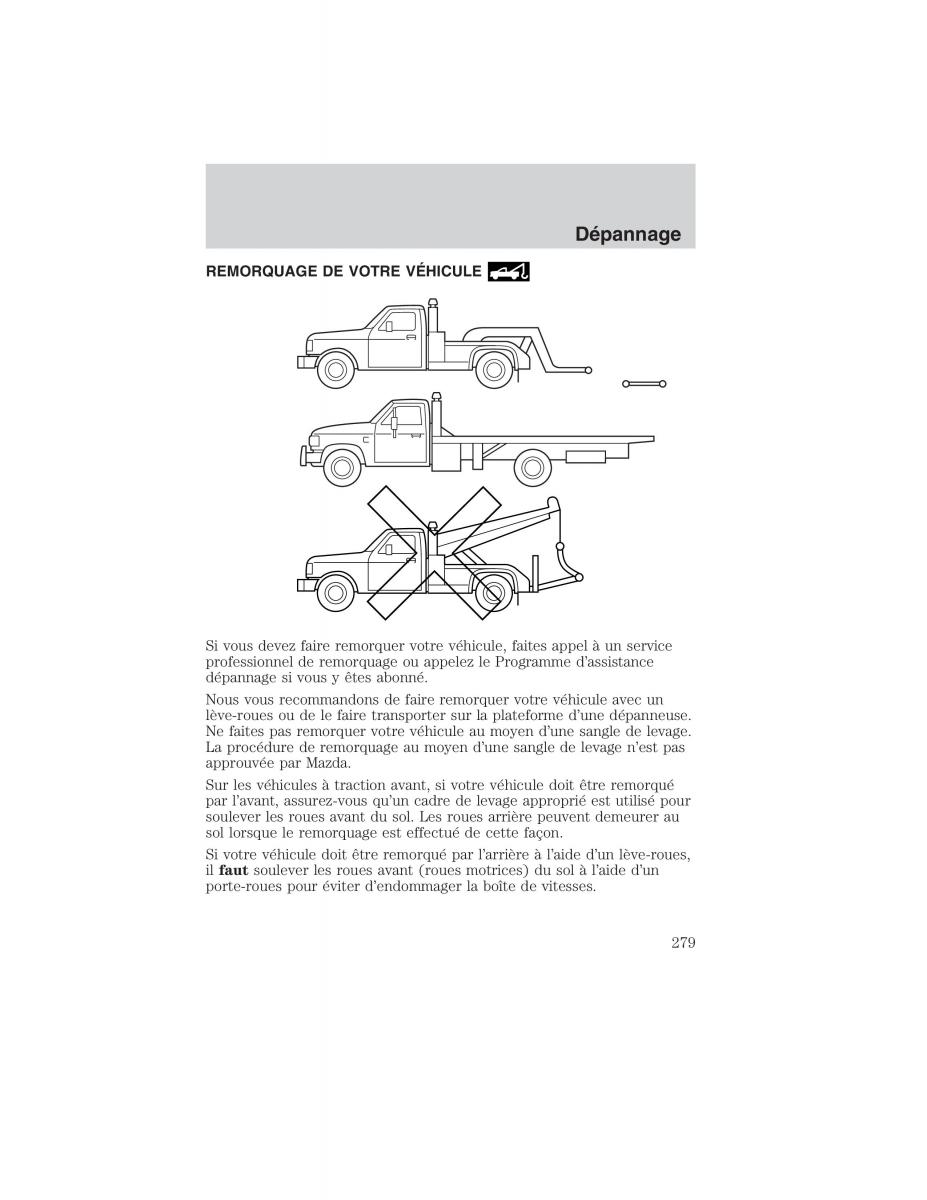 Mazda Tribute manuel du proprietaire / page 279