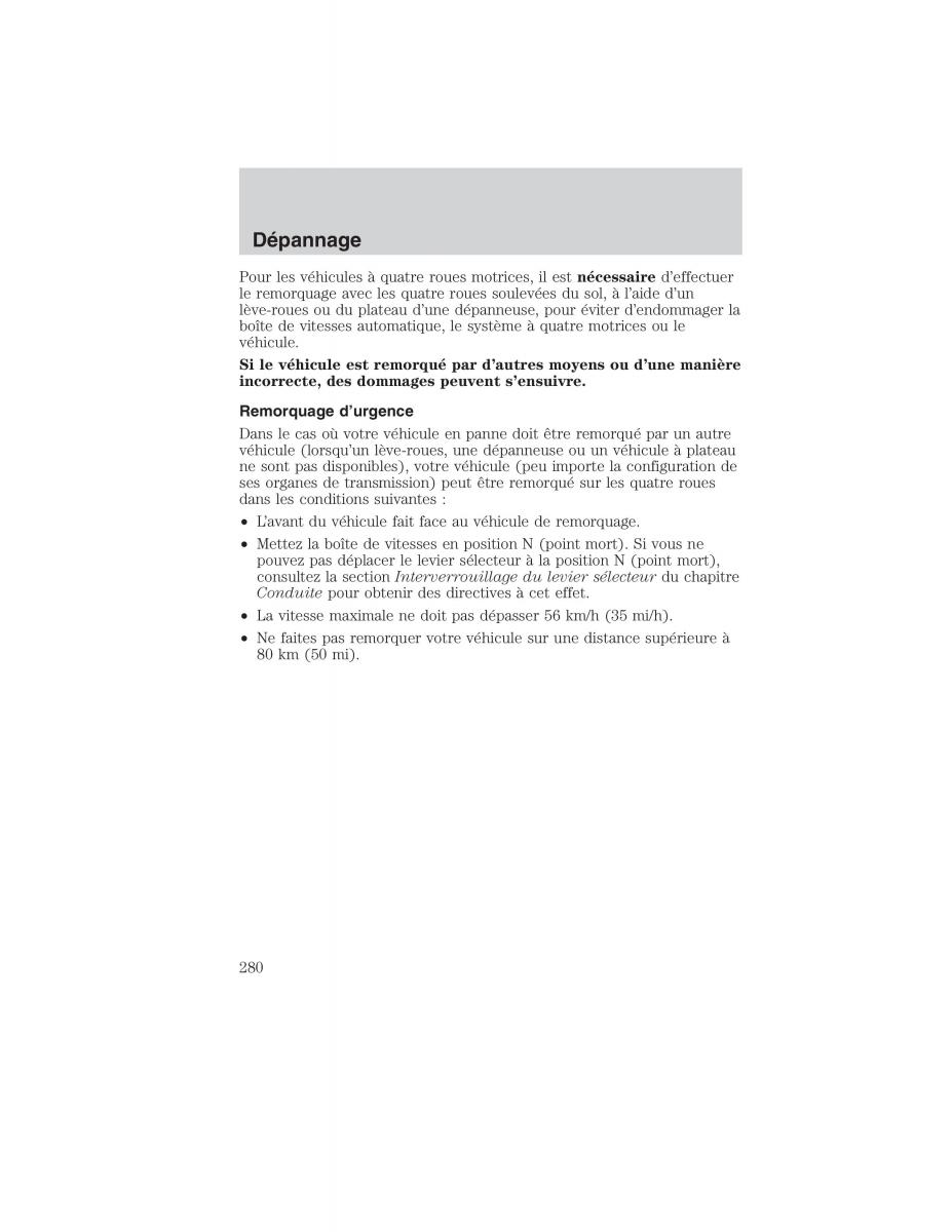 Mazda Tribute manuel du proprietaire / page 280