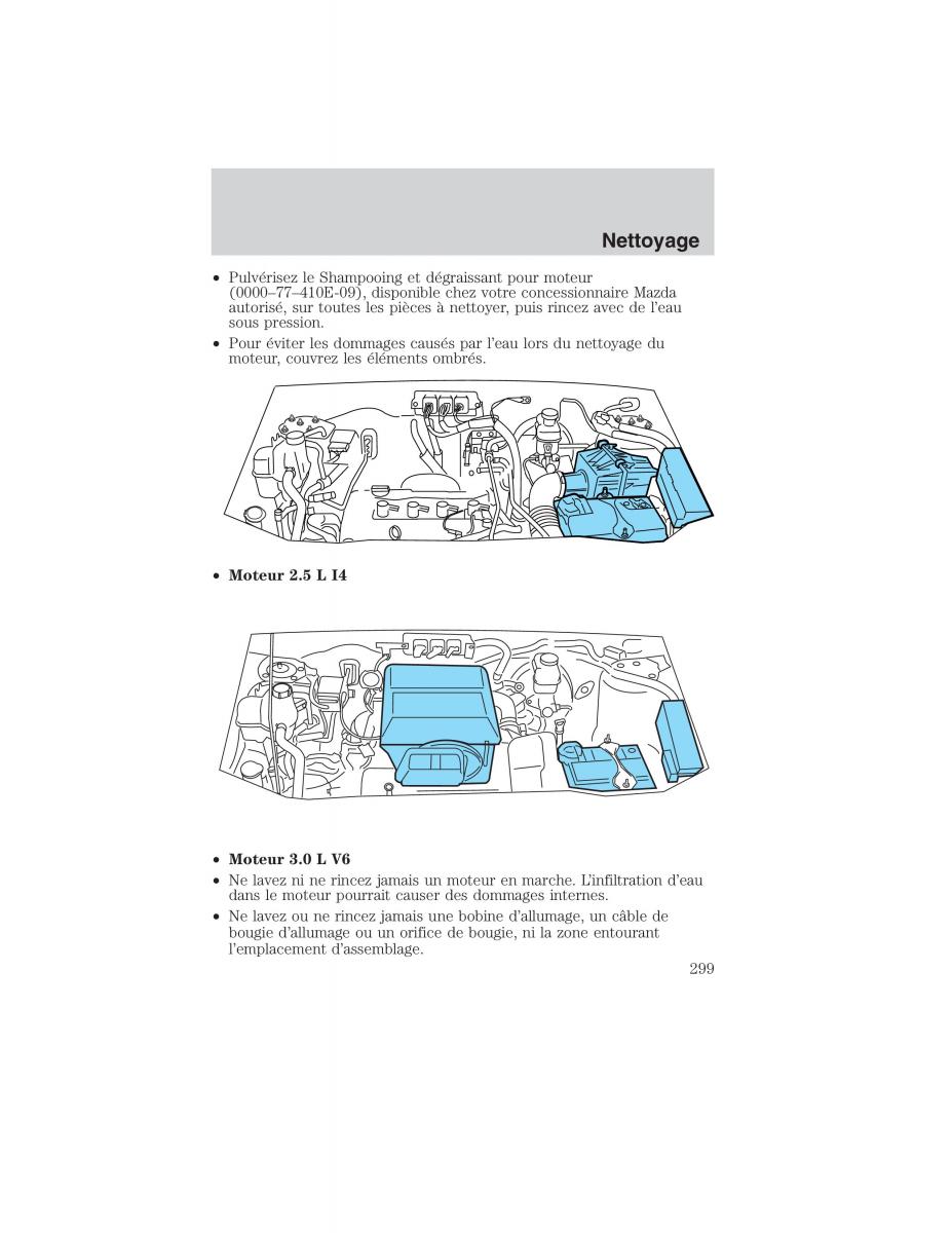 Mazda Tribute manuel du proprietaire / page 299