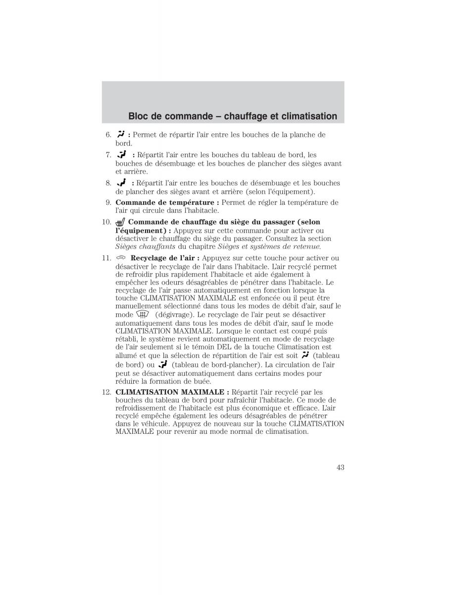 Mazda Tribute manuel du proprietaire / page 43