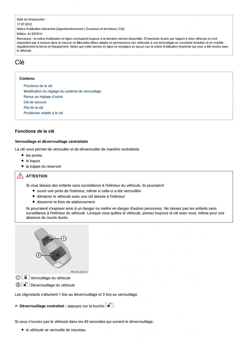 Mercedes Benz A class II W169 manuel du proprietaire / page 83