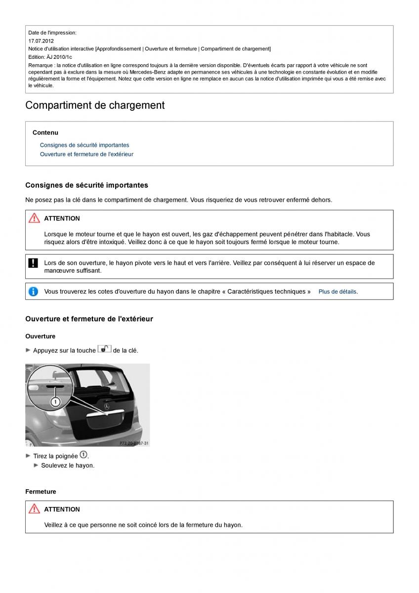 Mercedes Benz A class II W169 manuel du proprietaire / page 91