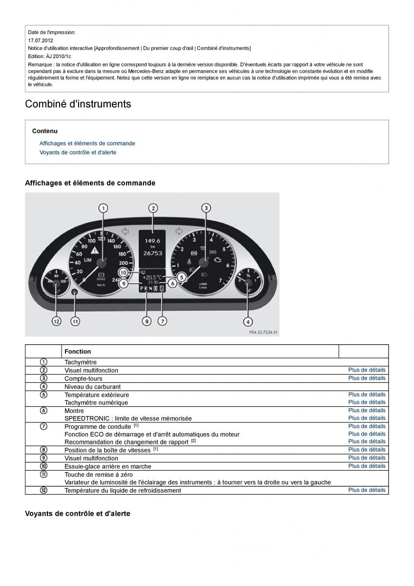 Mercedes Benz A class II W169 manuel du proprietaire / page 18