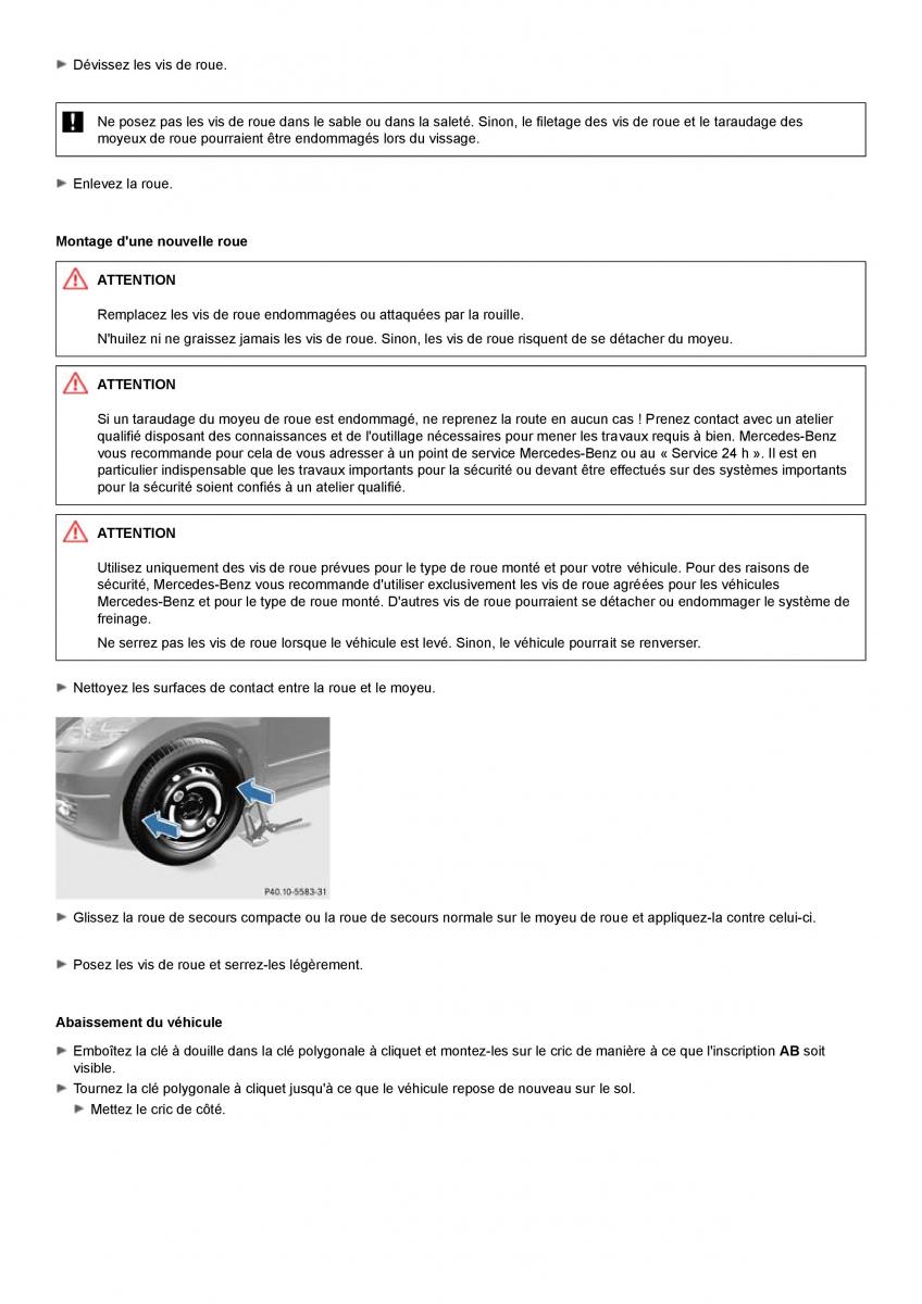 Mercedes Benz A class II W169 manuel du proprietaire / page 318