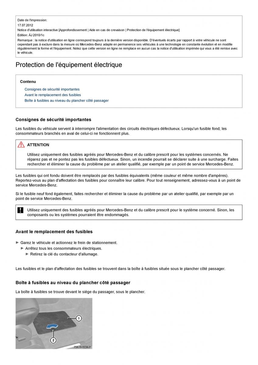 Mercedes Benz A class II W169 manuel du proprietaire / page 331