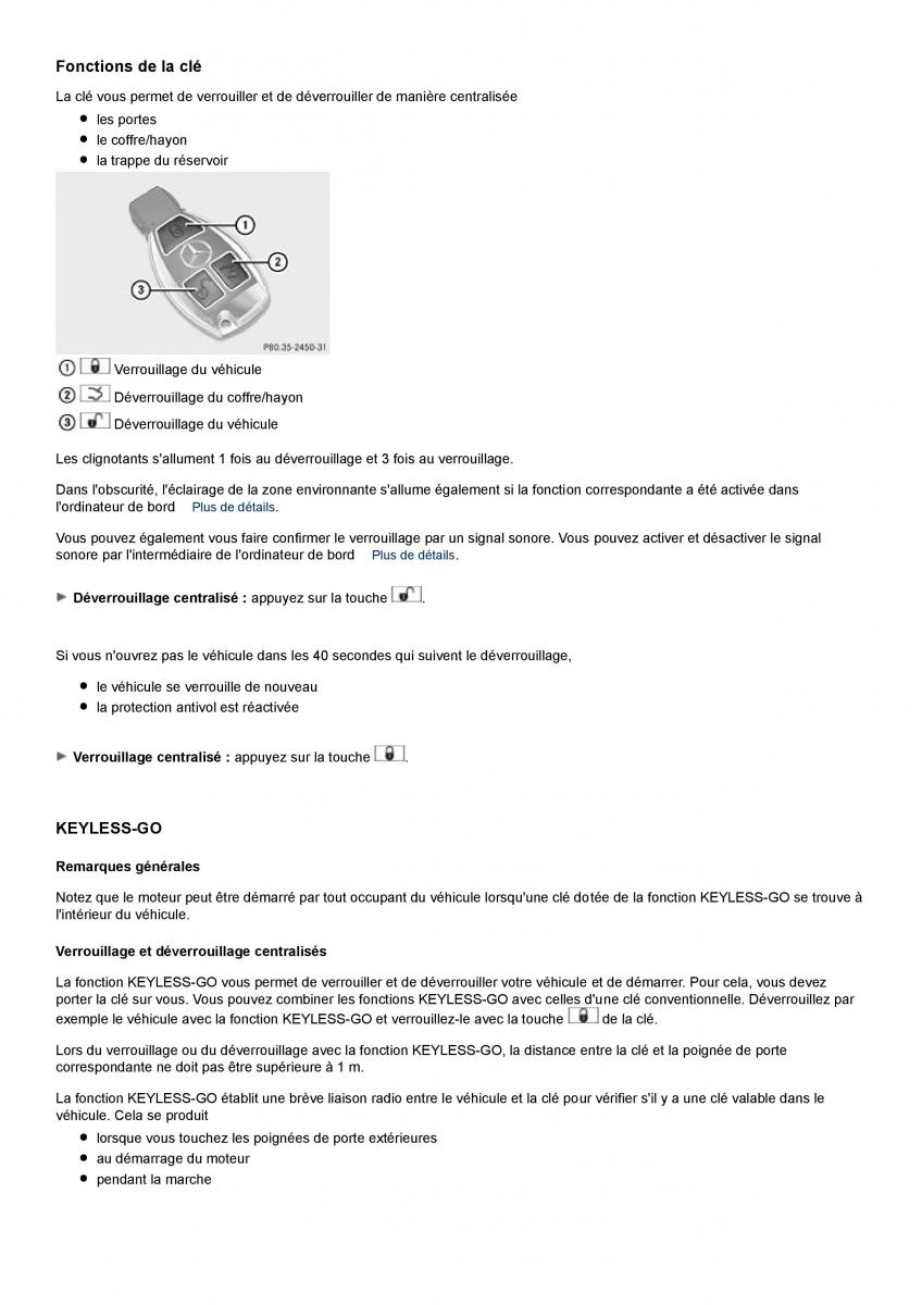 Mercedes Benz C class W204 manuel du proprietaire / page 64