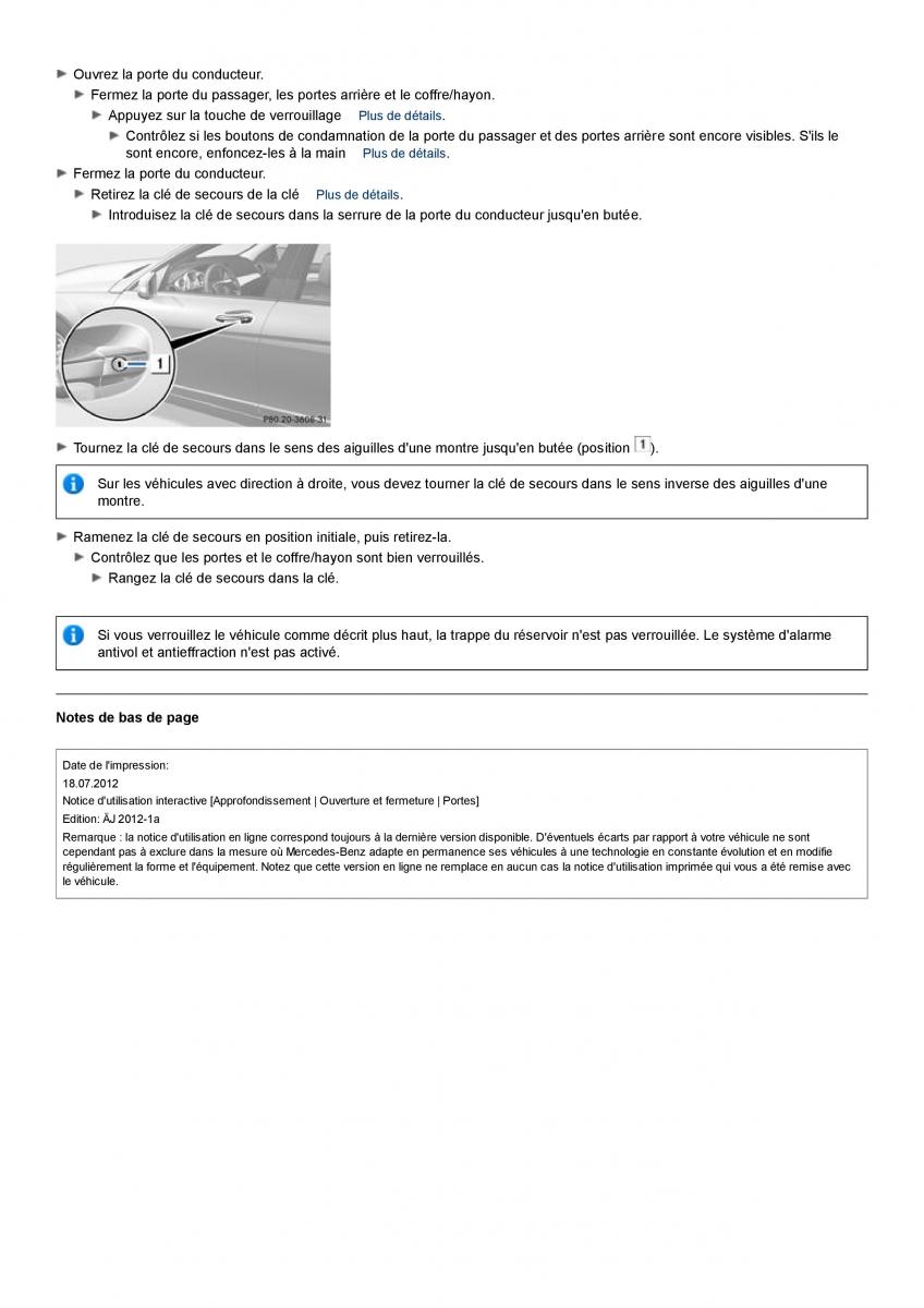 Mercedes Benz C class W204 manuel du proprietaire / page 73