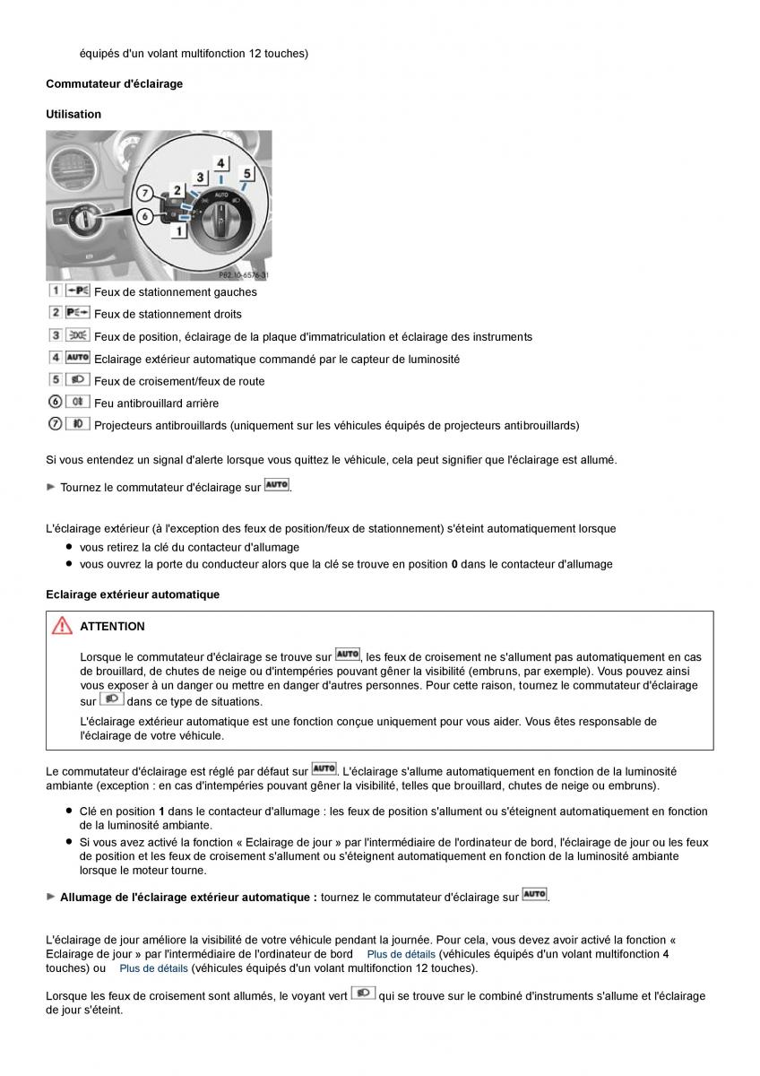 Mercedes Benz C class W204 manuel du proprietaire / page 107