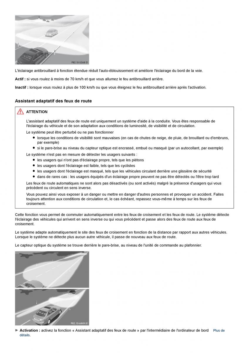 Mercedes Benz C class W204 manuel du proprietaire / page 112