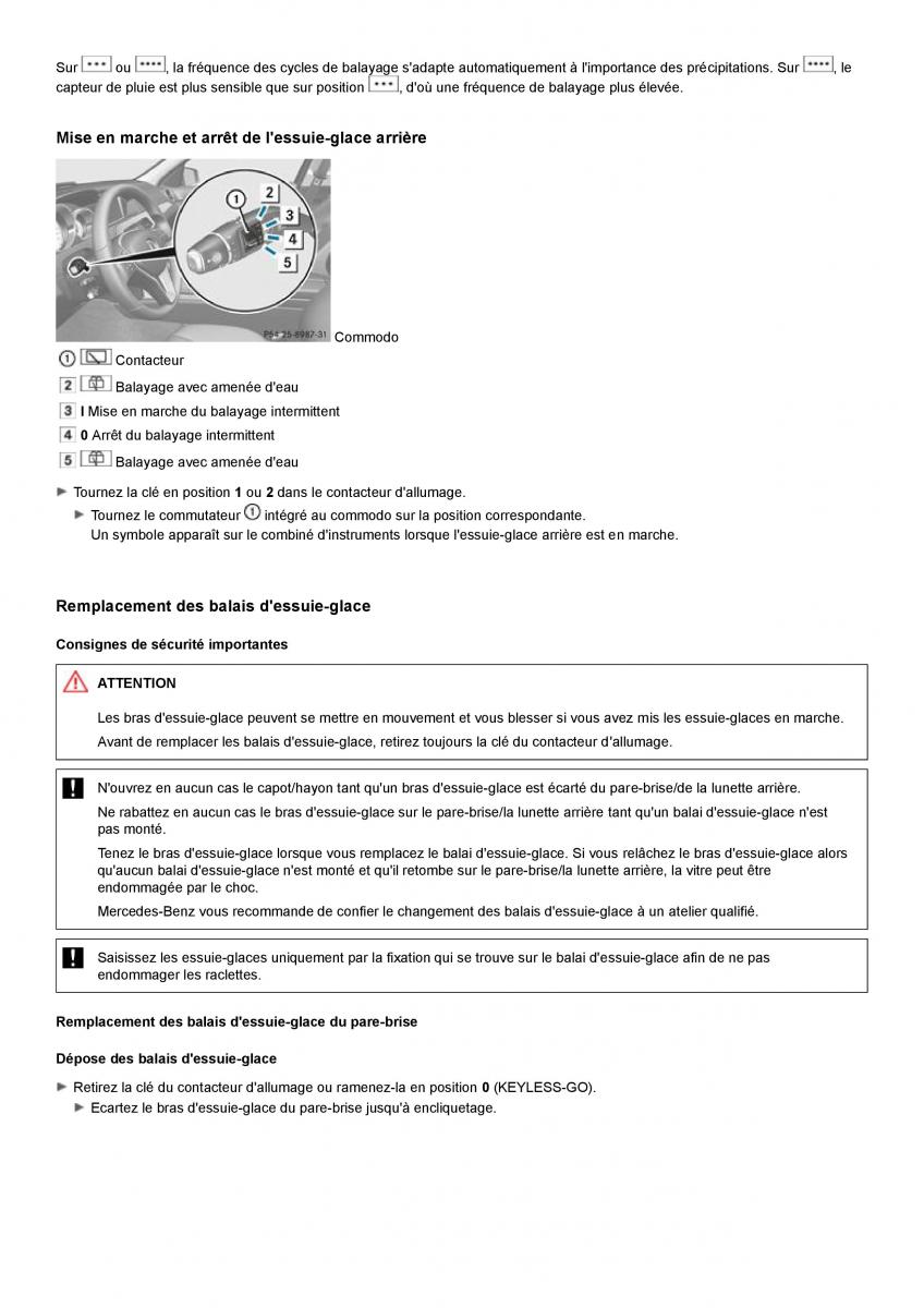 Mercedes Benz C class W204 manuel du proprietaire / page 124