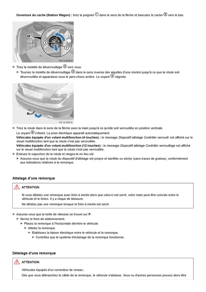 Mercedes Benz C class W204 manuel du proprietaire / page 219