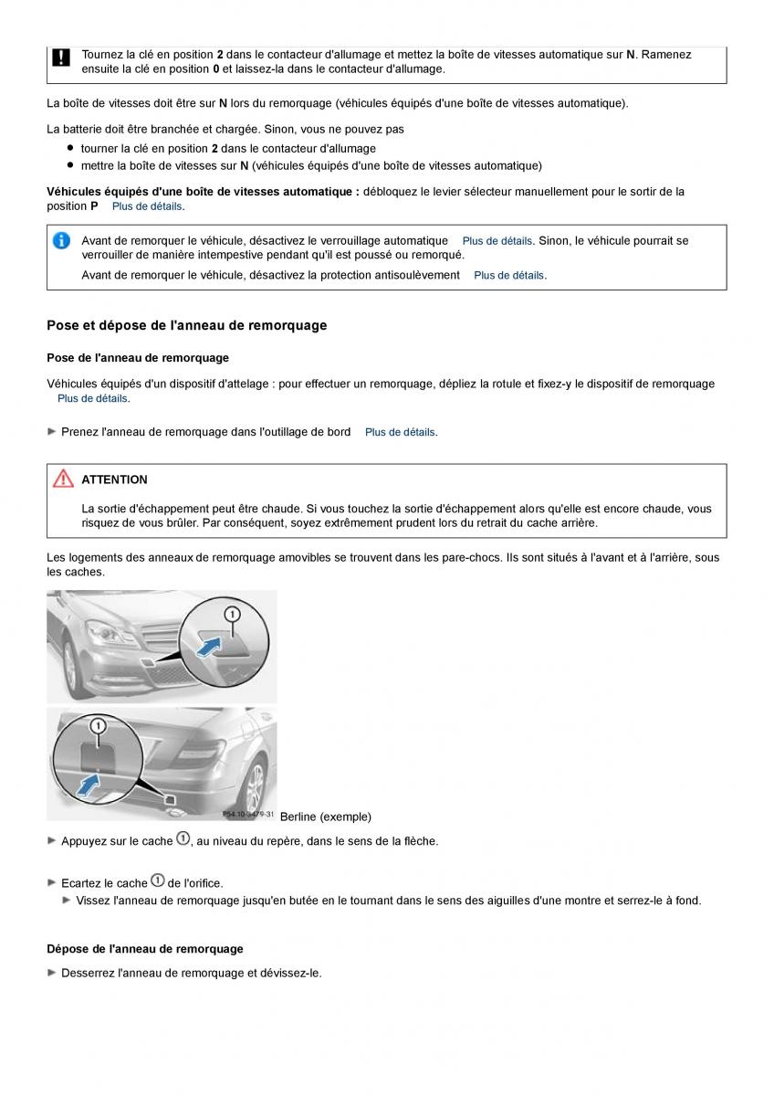 Mercedes Benz C class W204 manuel du proprietaire / page 357