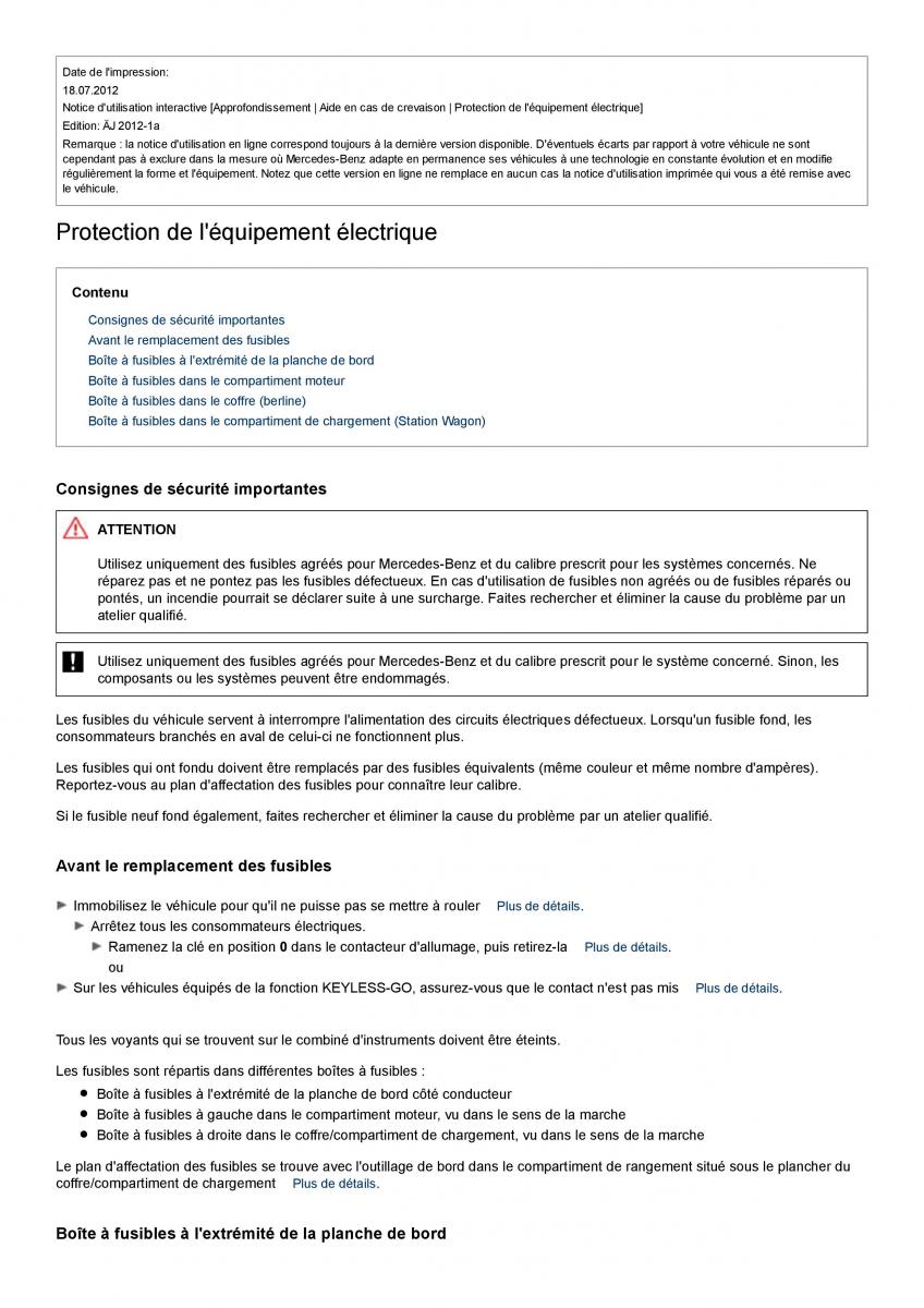 Mercedes Benz C class W204 manuel du proprietaire / page 361