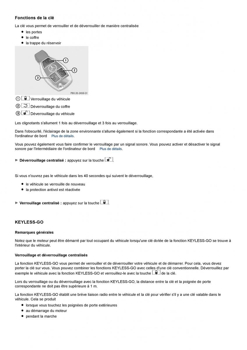 Mercedes Benz C class W204 coupe manuel du proprietaire / page 56