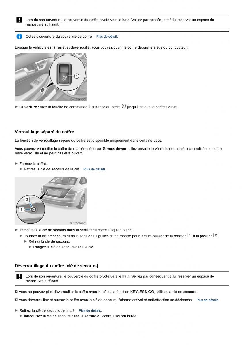 Mercedes Benz C class W204 coupe manuel du proprietaire / page 68