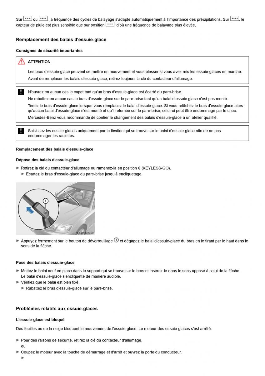 Mercedes Benz C class W204 coupe manuel du proprietaire / page 111